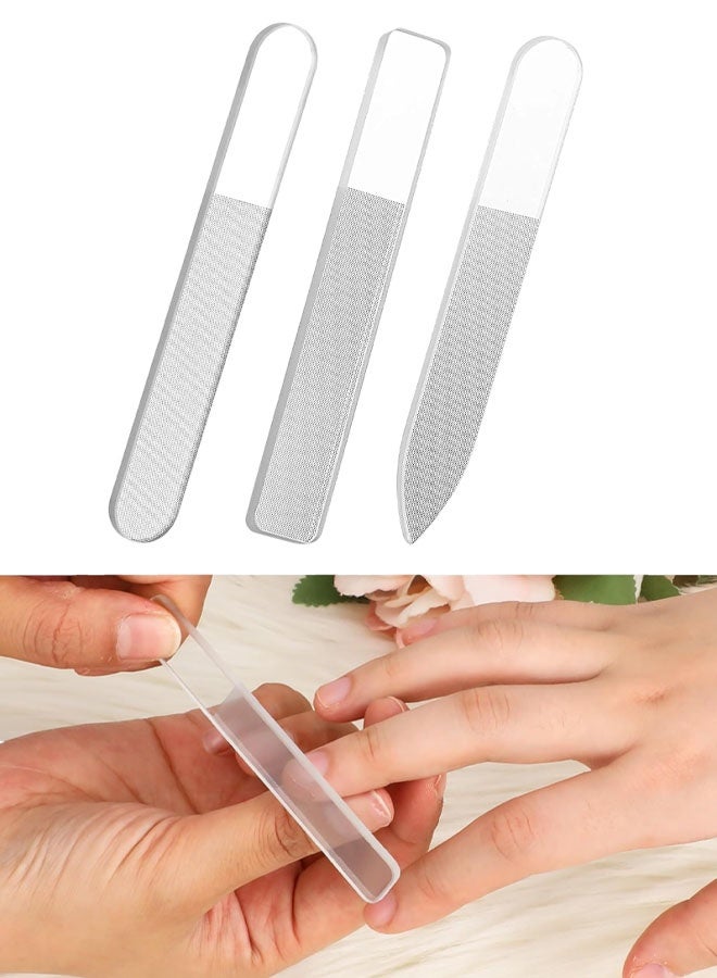 3 قطع من مبارد الأظافر الزجاجية النانوية فائقة النعومة للأظافر الطبيعية مع علبة واقية، لتلميع وتنعيم حواف الأظافر، مناسبة للحوامل والفتيات - Image 1